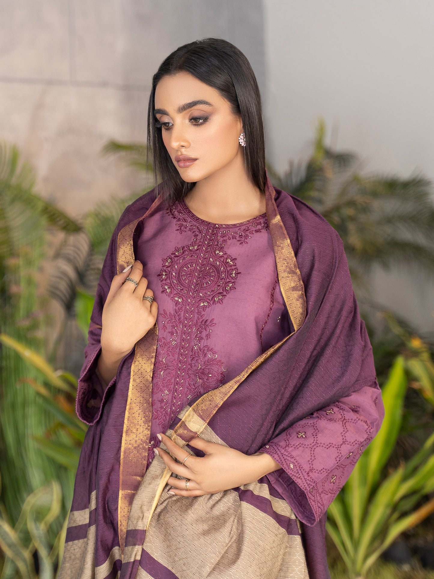 Limelight - 3 Piece Embroidered Dobby Suit