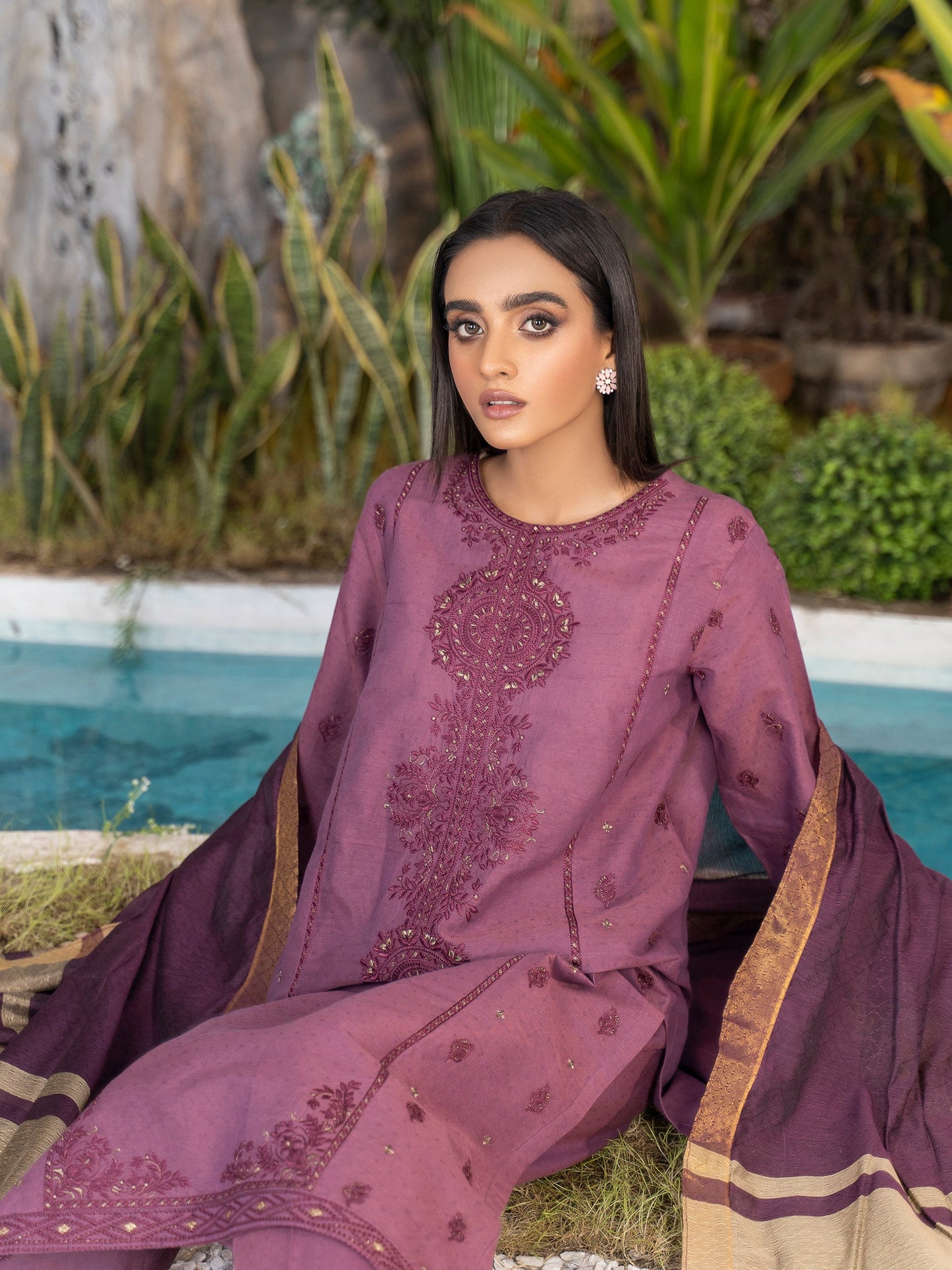 Limelight - 3 Piece Embroidered Dobby Suit