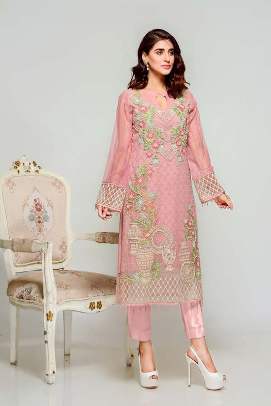 Adan's Libas - Daria-i-Noor - Embroidered & Hand Embellished Cotton Net