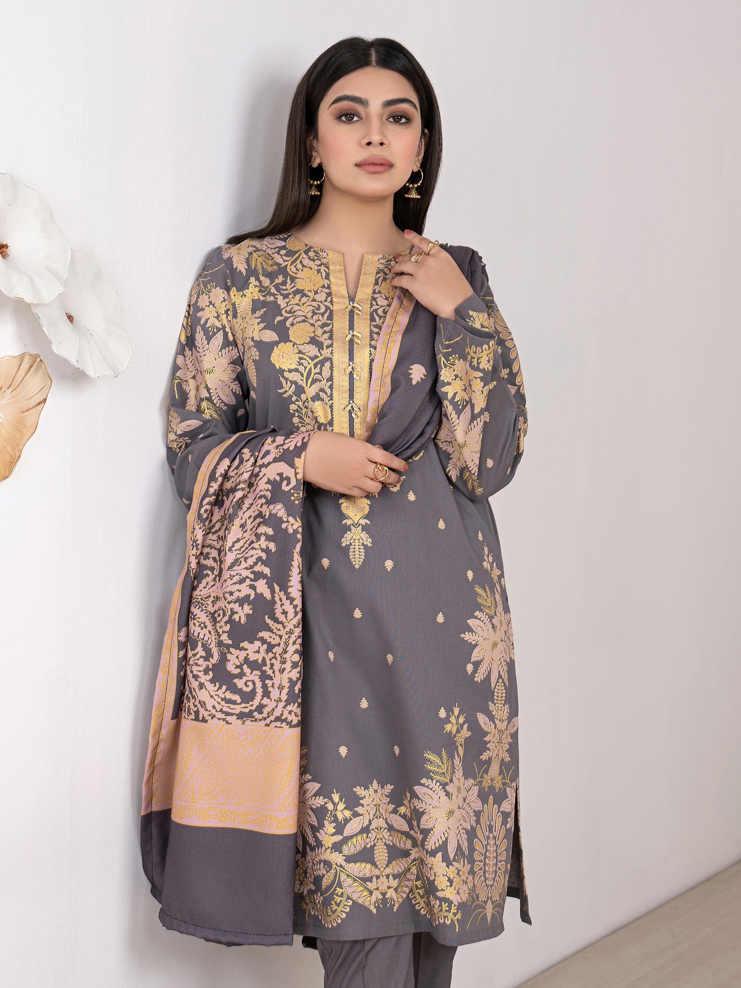 3 Piece Khaddar Suit-Paste Print(Unstitched)