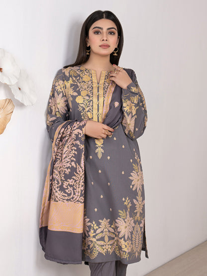 3 Piece Khaddar Suit-Paste Print(Unstitched)