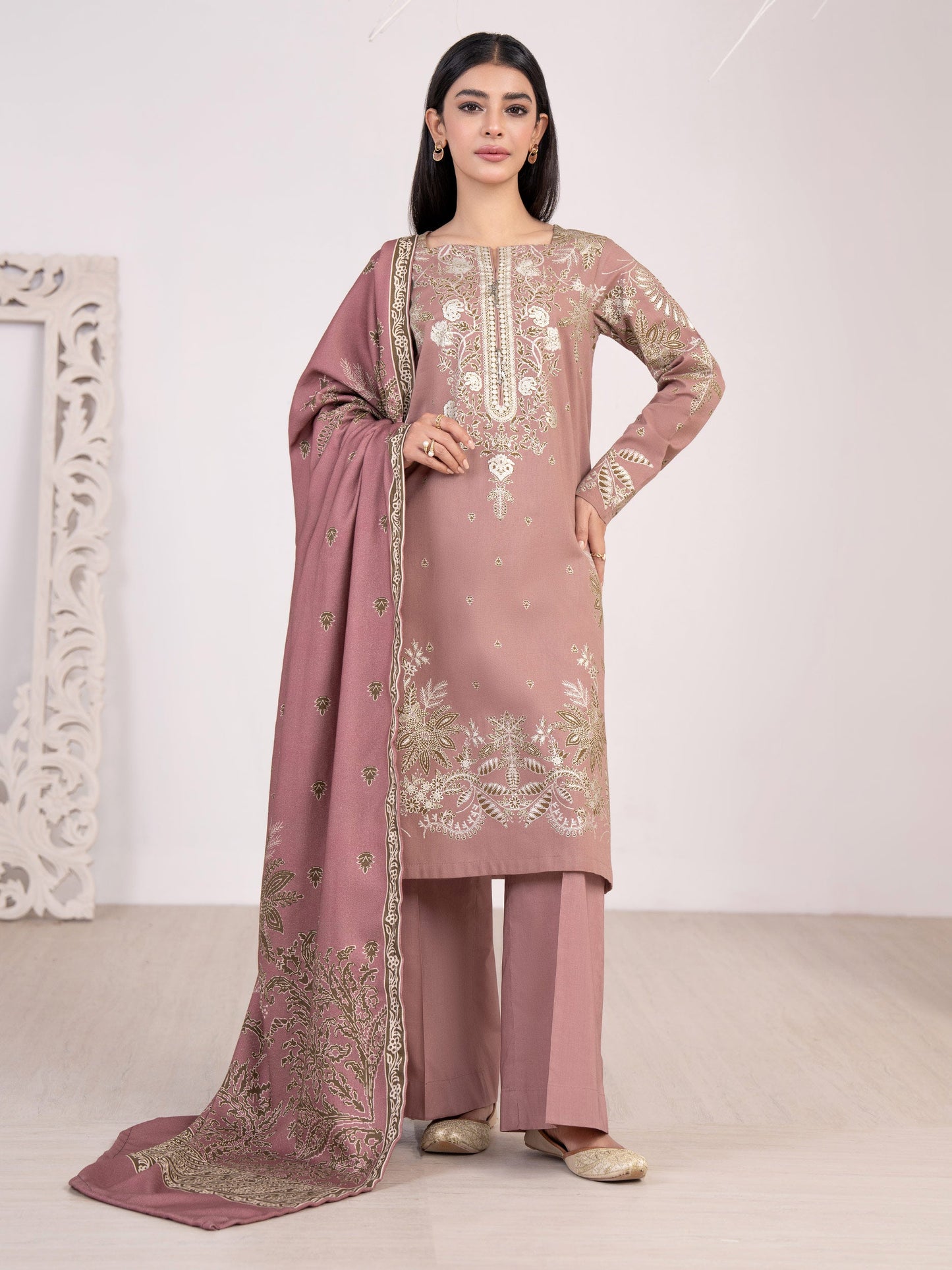 3 Piece Khaddar Suit-Paste Print(Unstitched)