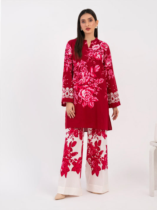 2 Piece Winter Cotton Suit-Embroidered(Pret)