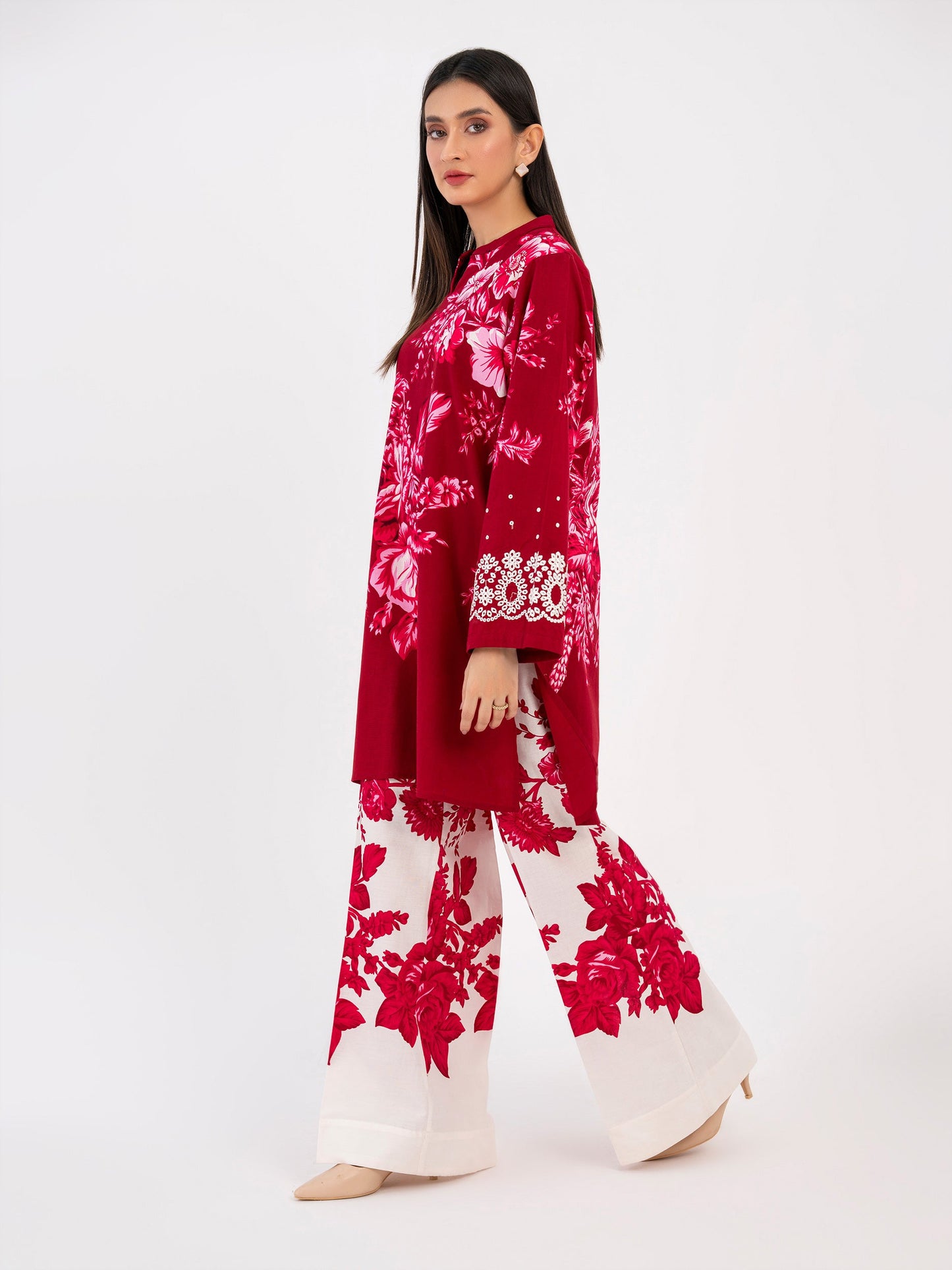 2 Piece Winter Cotton Suit-Embroidered(Pret)