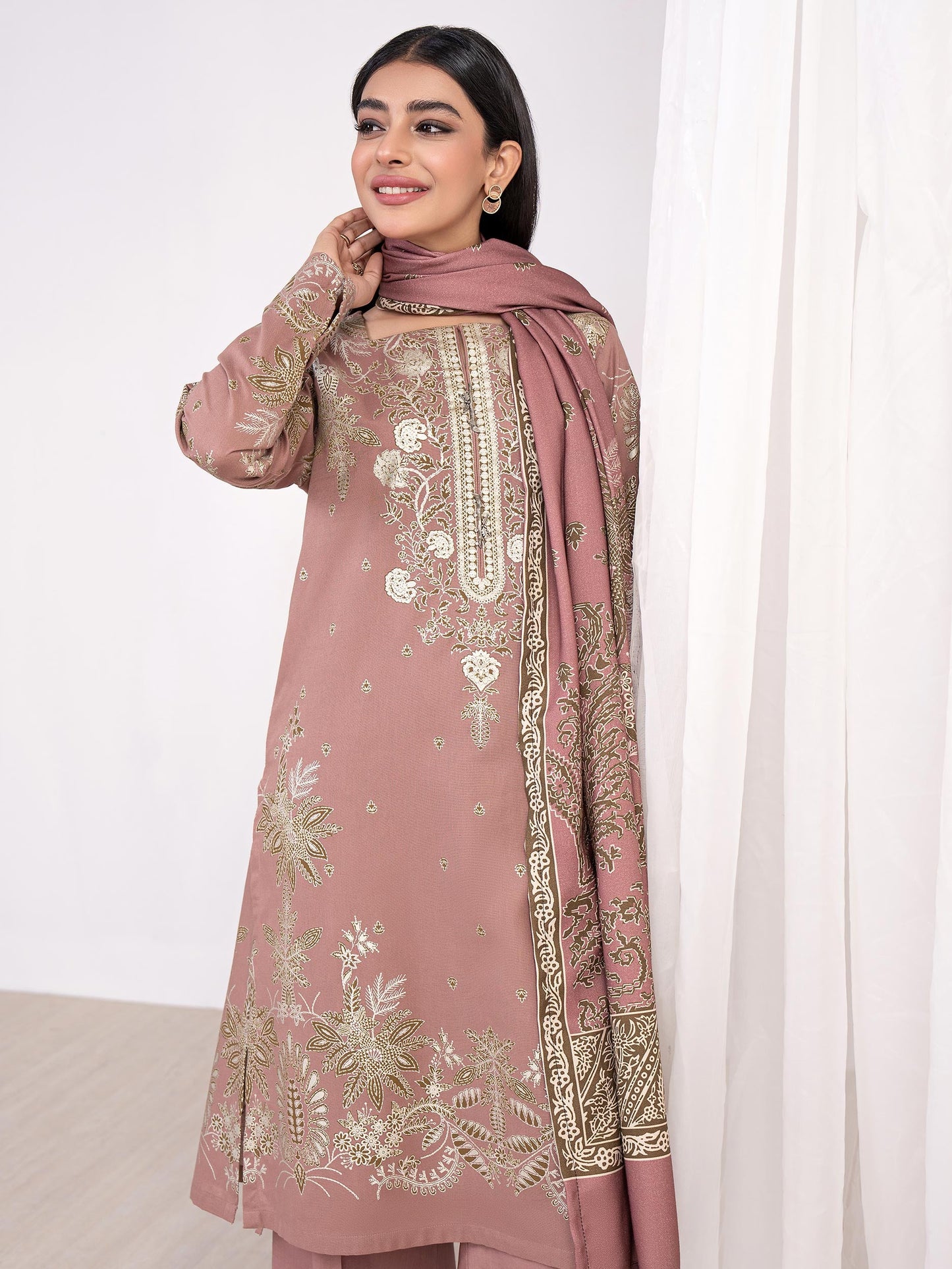 3 Piece Khaddar Suit-Paste Print(Unstitched)