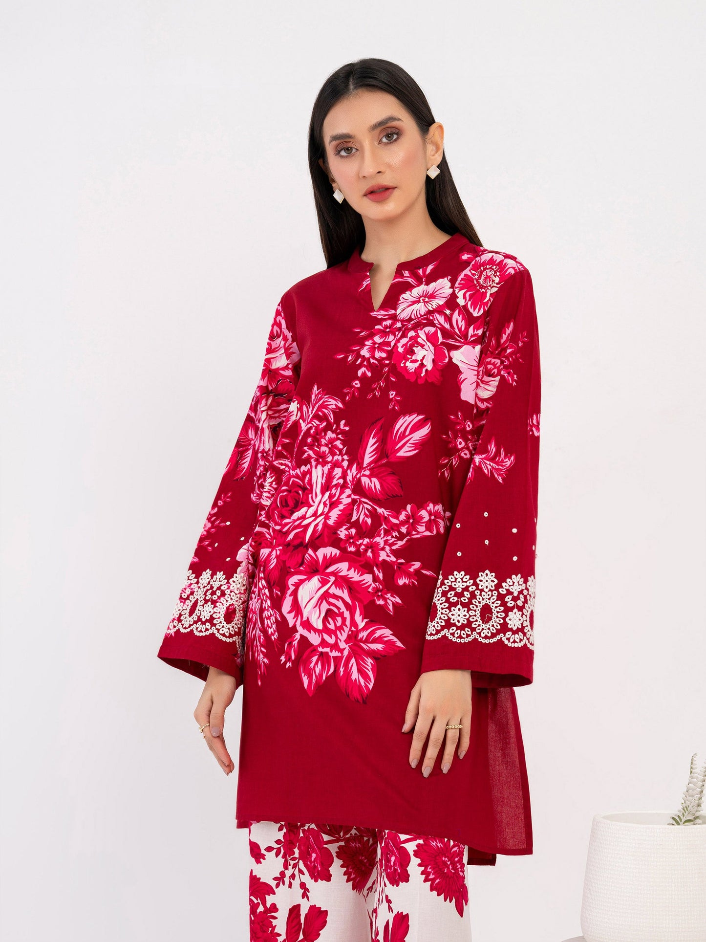 2 Piece Winter Cotton Suit-Embroidered(Pret)