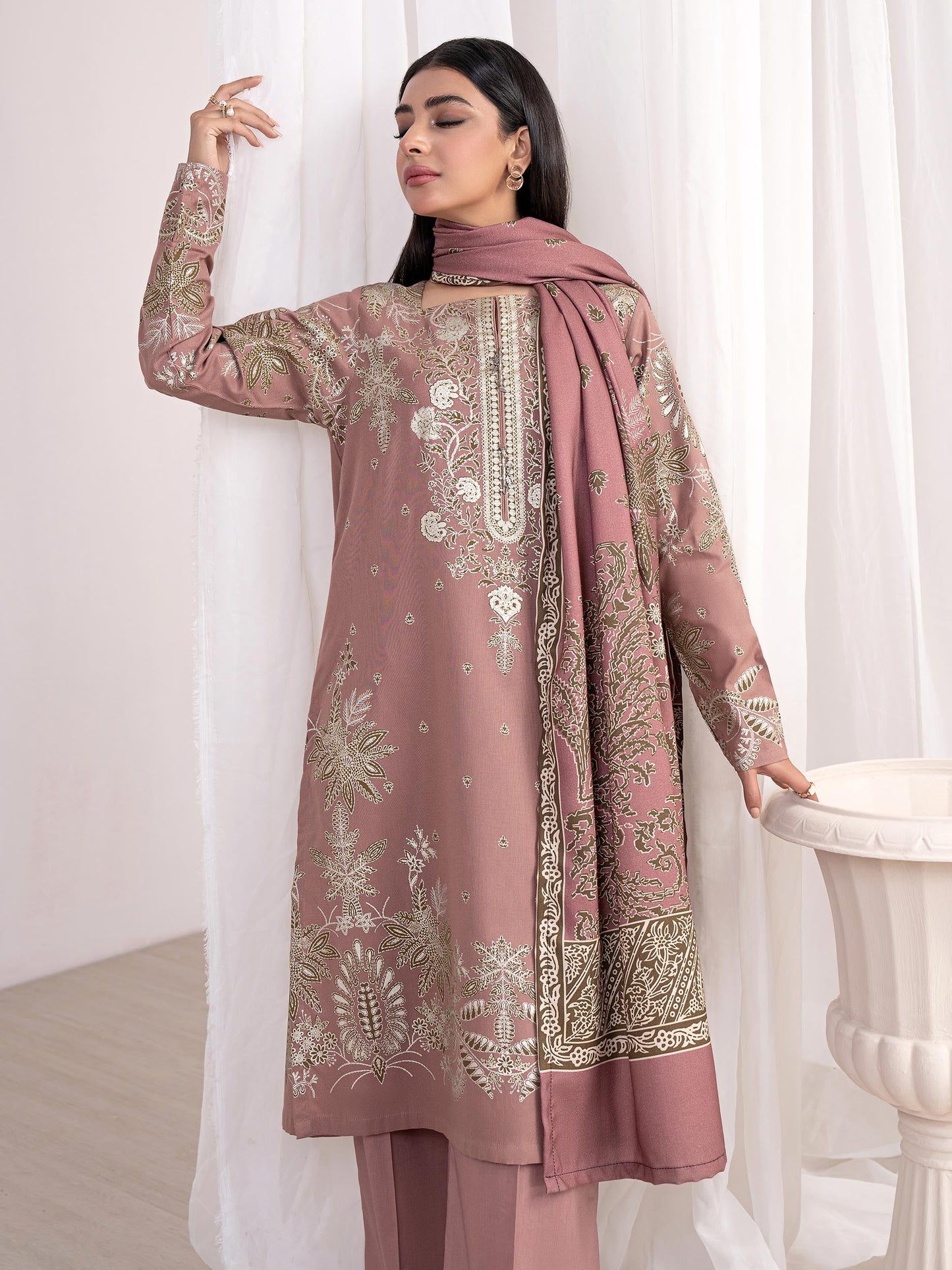 3 Piece Khaddar Suit-Paste Print(Unstitched)