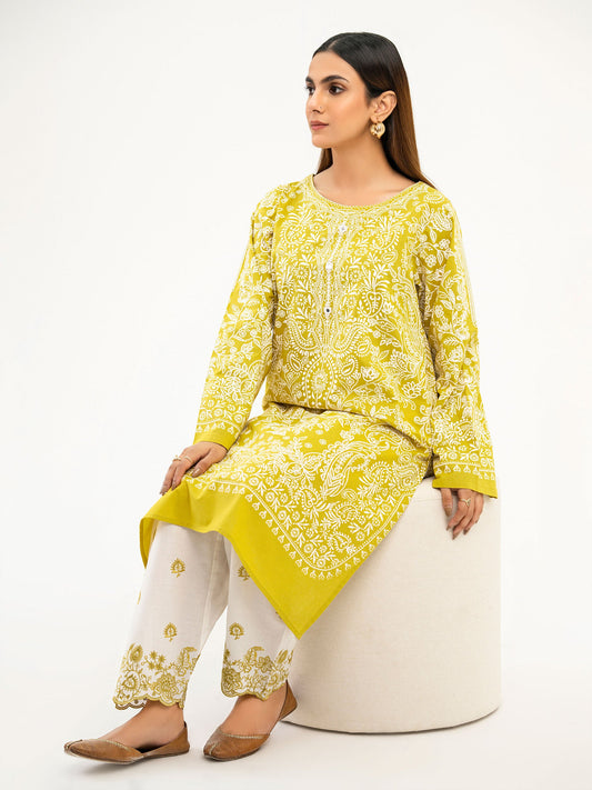 2 Piece Winter Cotton Suit-Embroidered (Pret)