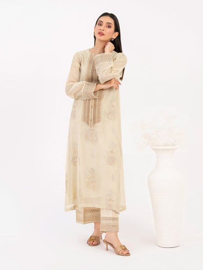 2 Piece Cotton Net Suit-Embroidered (Pret)