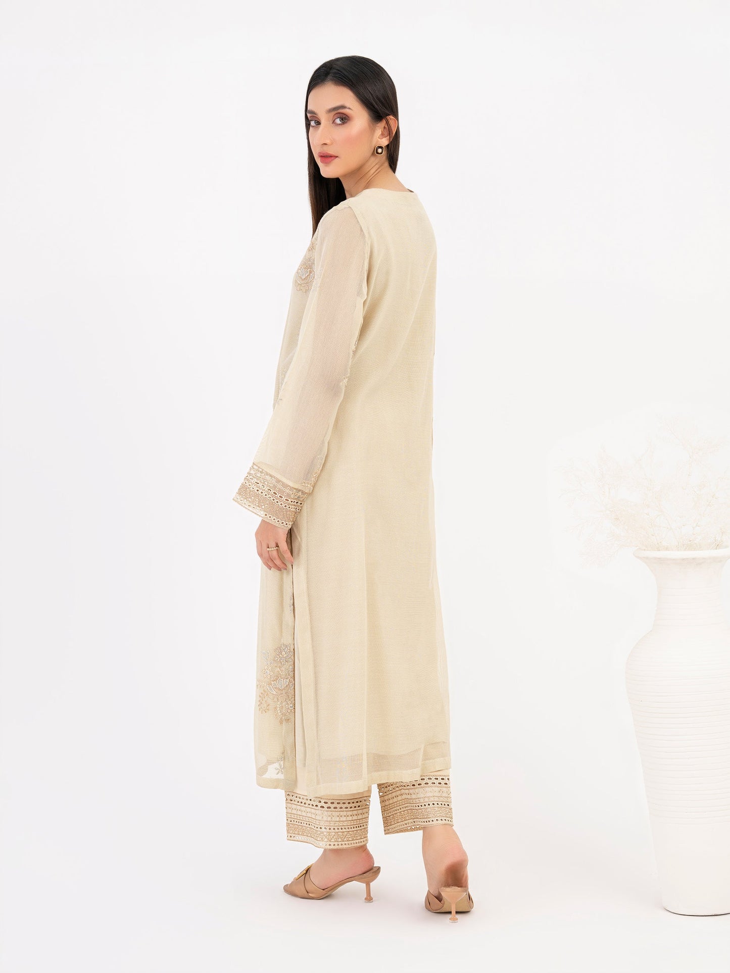 2 Piece Cotton Net Suit-Embroidered (Pret)