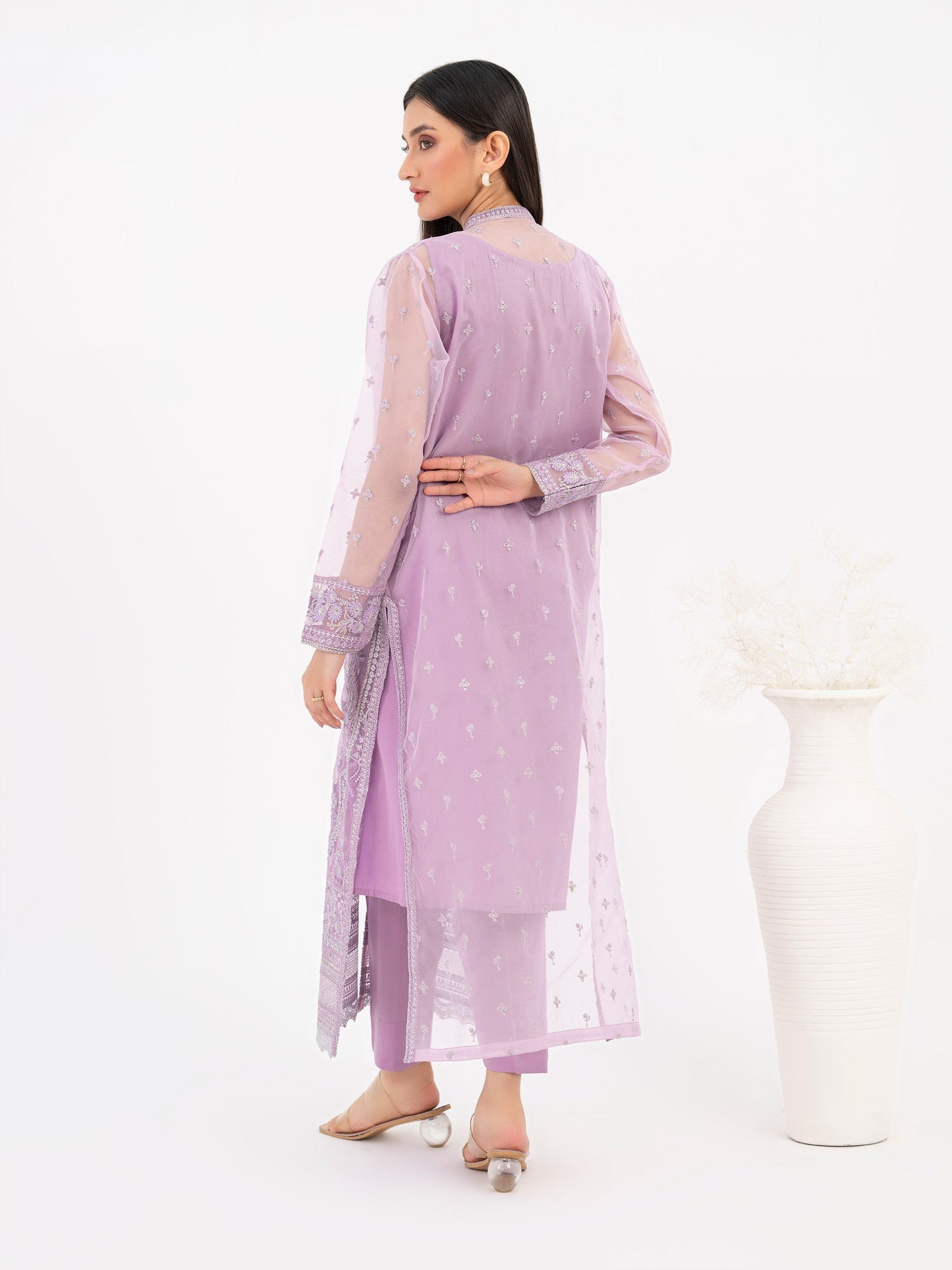 2 Piece Organza Suit-Embroidered (Pret)