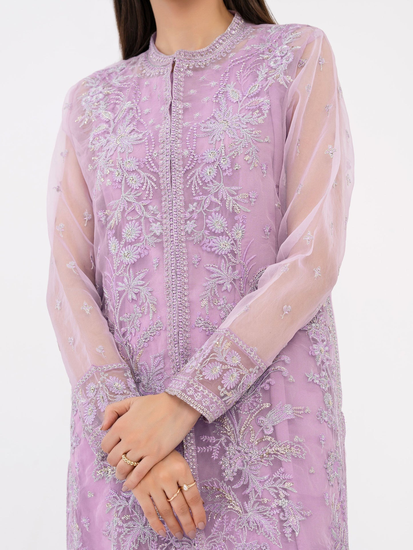 2 Piece Organza Suit-Embroidered (Pret)