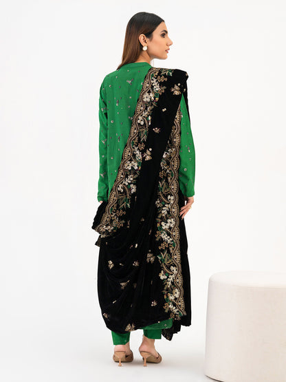 3 Piece Yarn Dyed Suit-Embroidered (Pret)