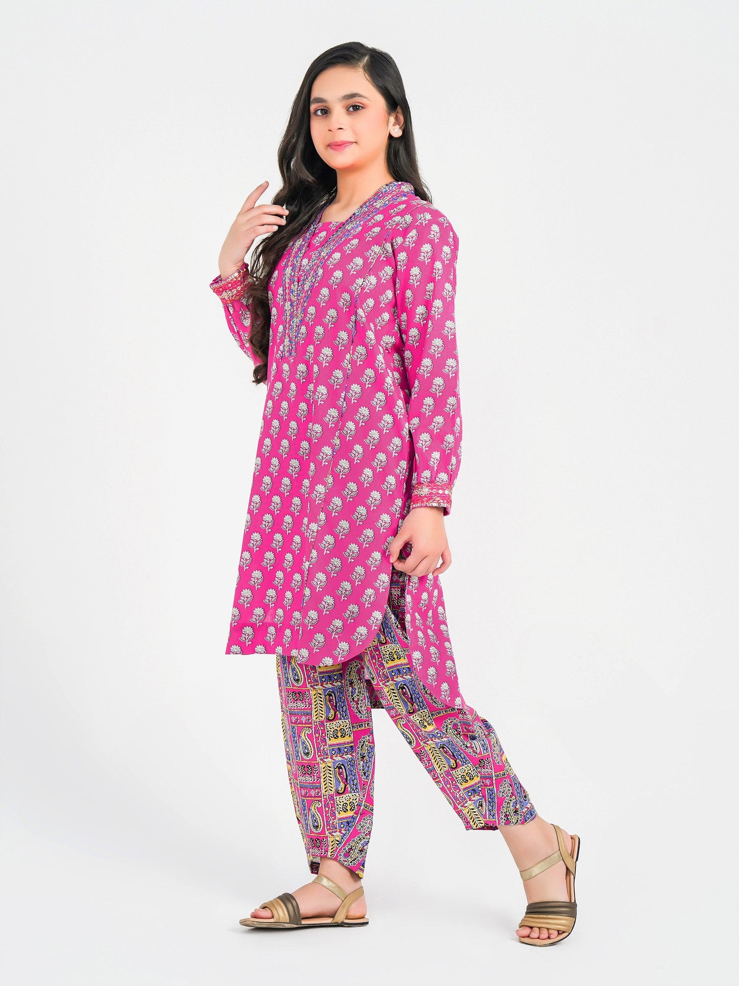 Limelight - 2 Piece Khaddar Suit-Embroidered