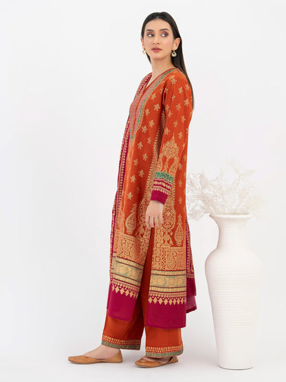 3 Piece Khaddar Suit-Paste Print (Pret)