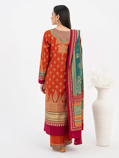 3 Piece Khaddar Suit-Paste Print (Pret)