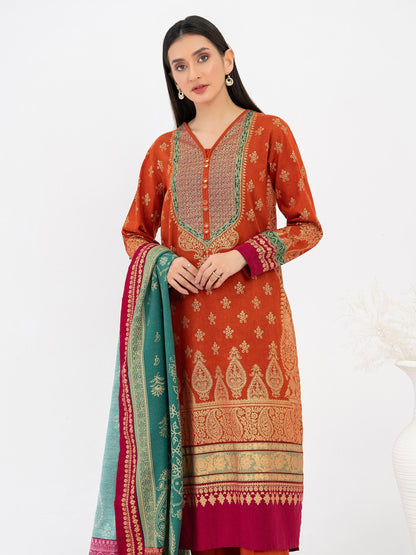 3 Piece Khaddar Suit-Paste Print (Pret)