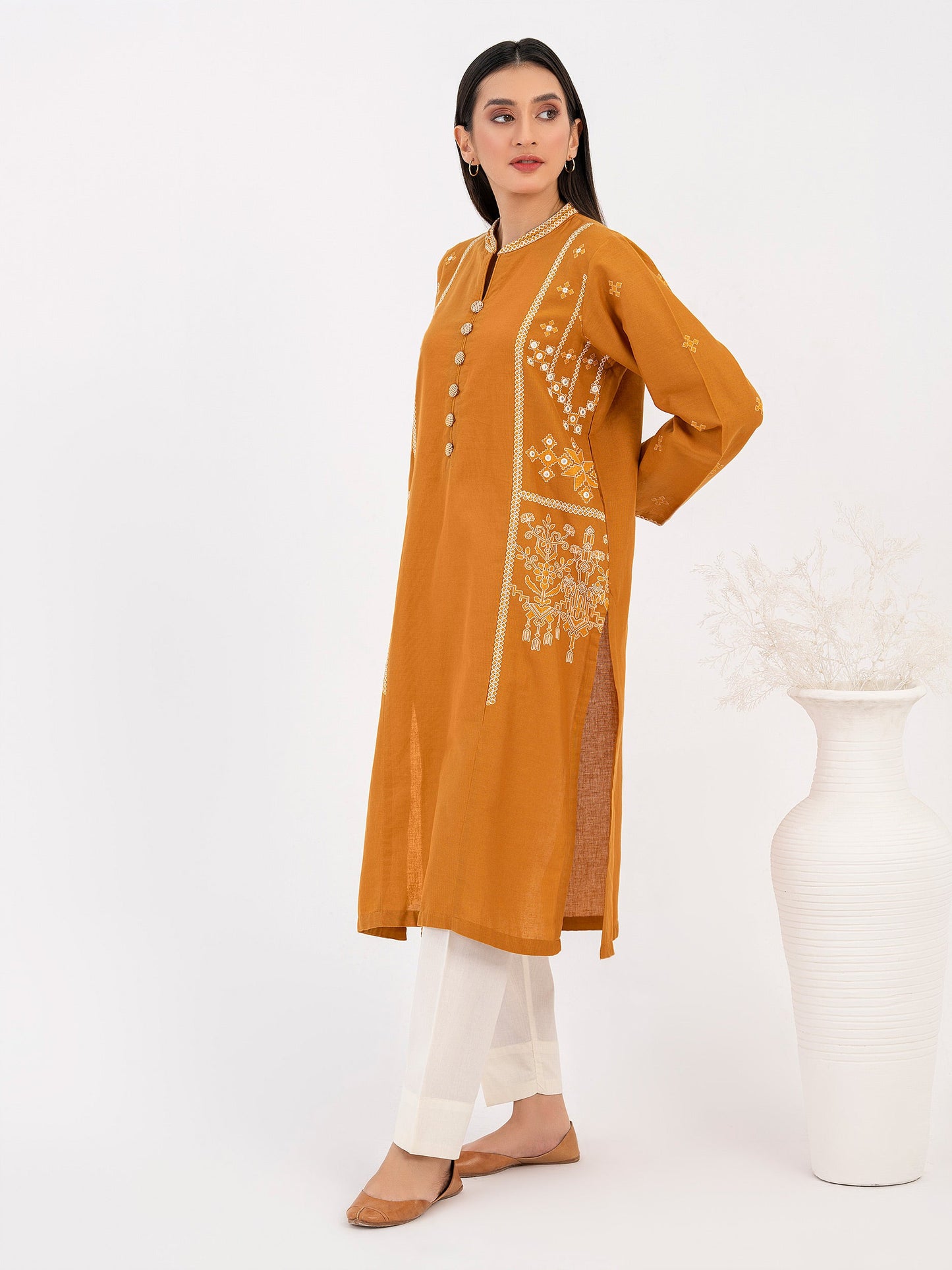 Khaddar Shirt-Embroidered (Pret)