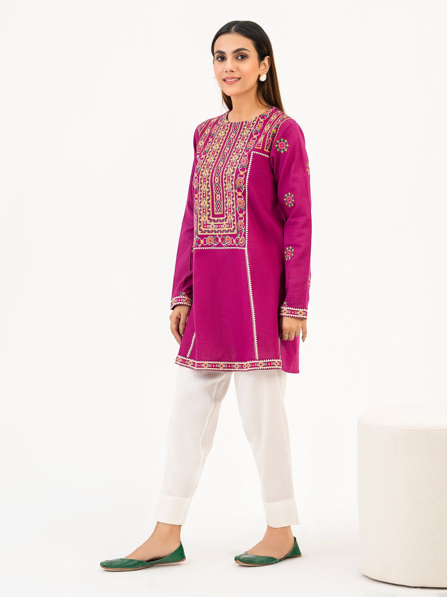 Khaddar Kurti-Embroidered (Pret)