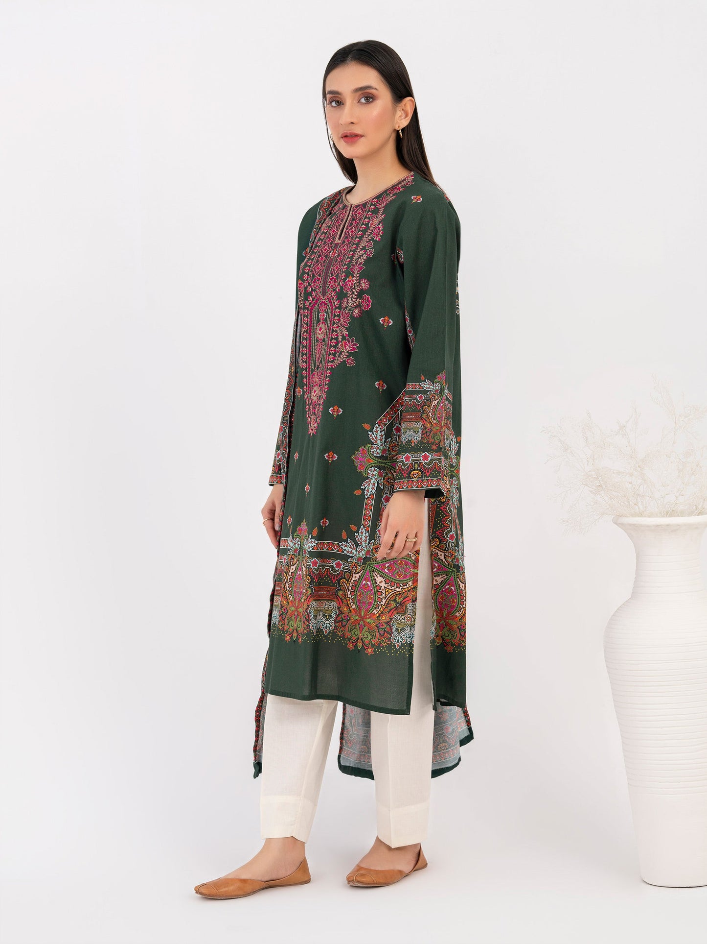 2 Piece Winter Cotton Suit-Embroidered(Pret)