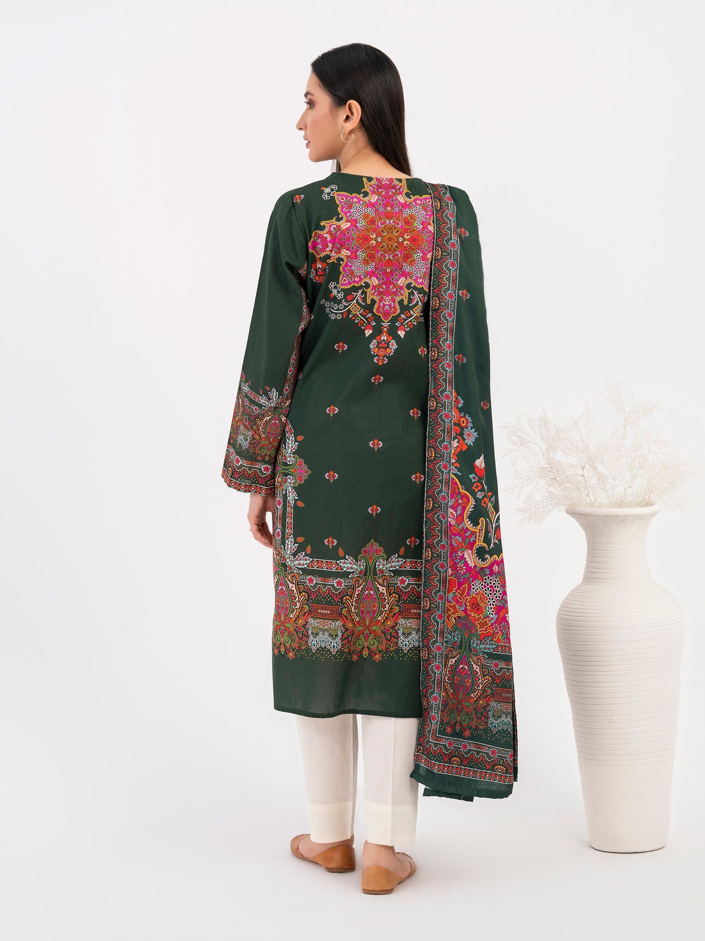 2 Piece Winter Cotton Suit-Embroidered(Pret)