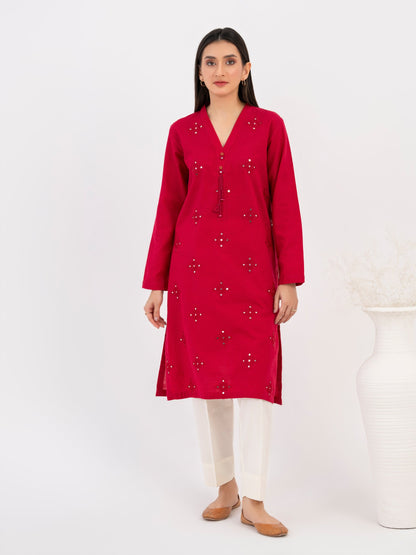 Khaddar Shirt-Embroidered (Pret)