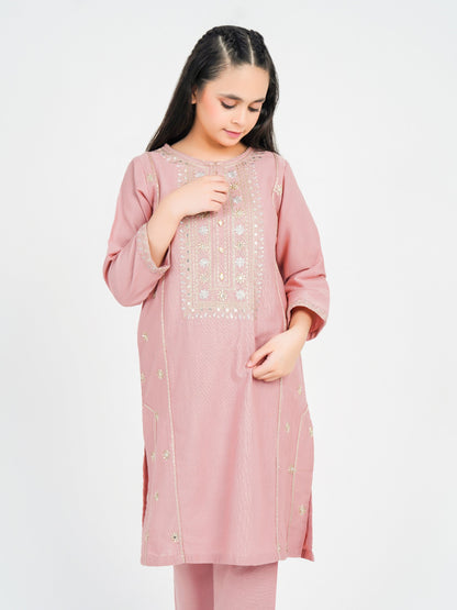 Limelight - 2 Piece Slub Khaddar Suit-Embroidered