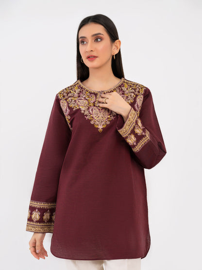 Yarn Dyed Kurti-Embroidered (Pret)