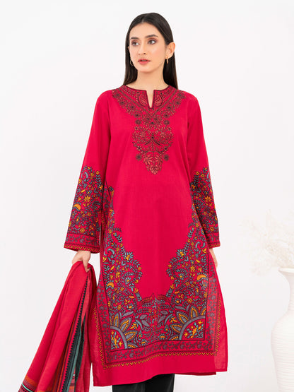 2 Piece Winter Cotton Suit-Embroidered(Pret)