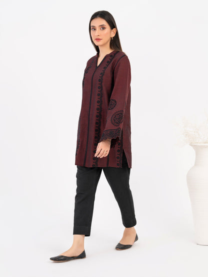 Yarn Dyed Kurti-Embroidered(Pret)