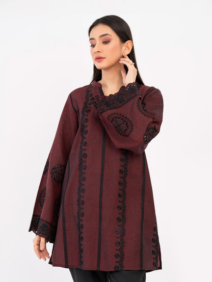 Yarn Dyed Kurti-Embroidered(Pret)