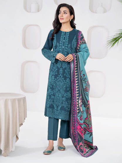 Limelight - 3 Piece khaddar Suit-Emboss Print(Unstitched)