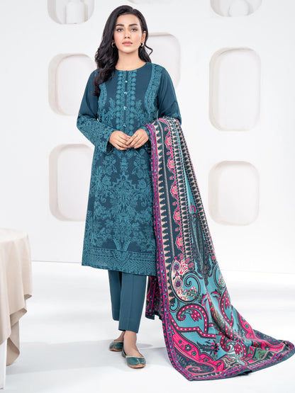 Limelight - 3 Piece khaddar Suit-Emboss Print(Unstitched)