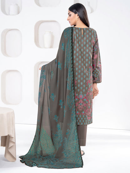 2 Piece Winter Cotton Suit-Printed(Unstitched)