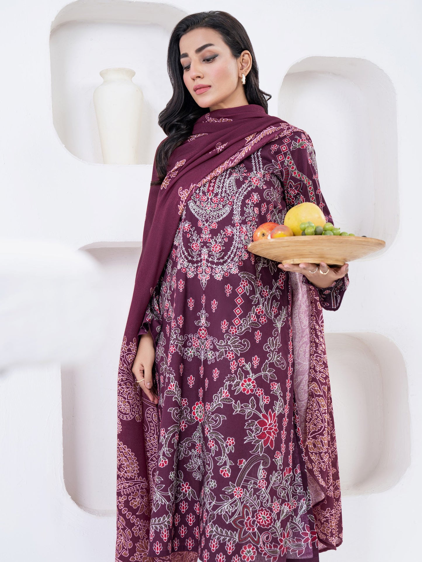 2 Piece Winter Cotton Suit-Printed(Unstitched)