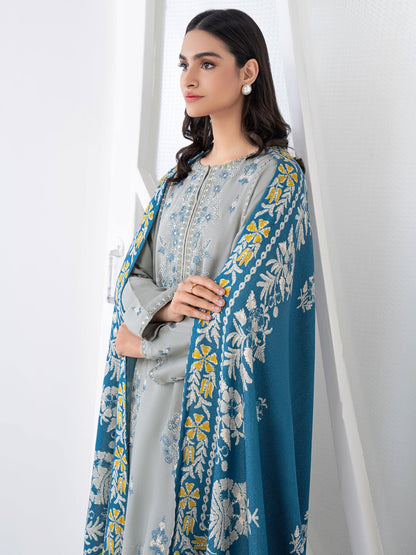 3 Piece Karandi Suit-Embroidered (Unstitched)