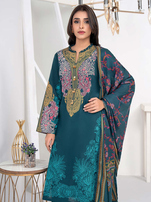 3 Piece Khaddar Suit-Printed (Unstitched)