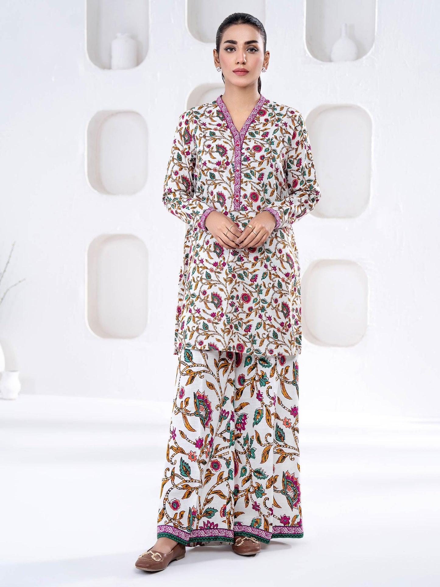 2 Piece khaddar Suit-Printed(Unstitched)