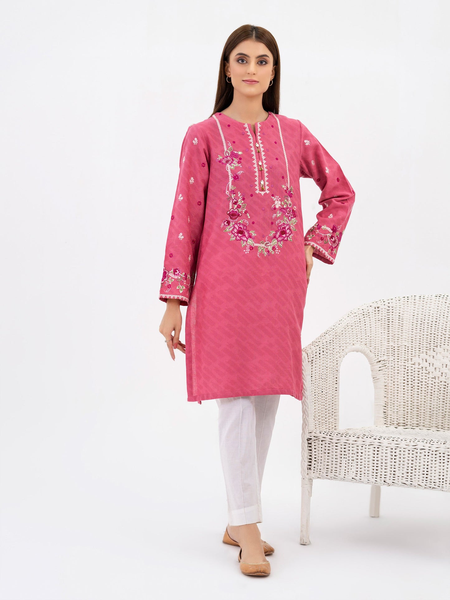 Khaddar Shirt-Embroidered(Pret)