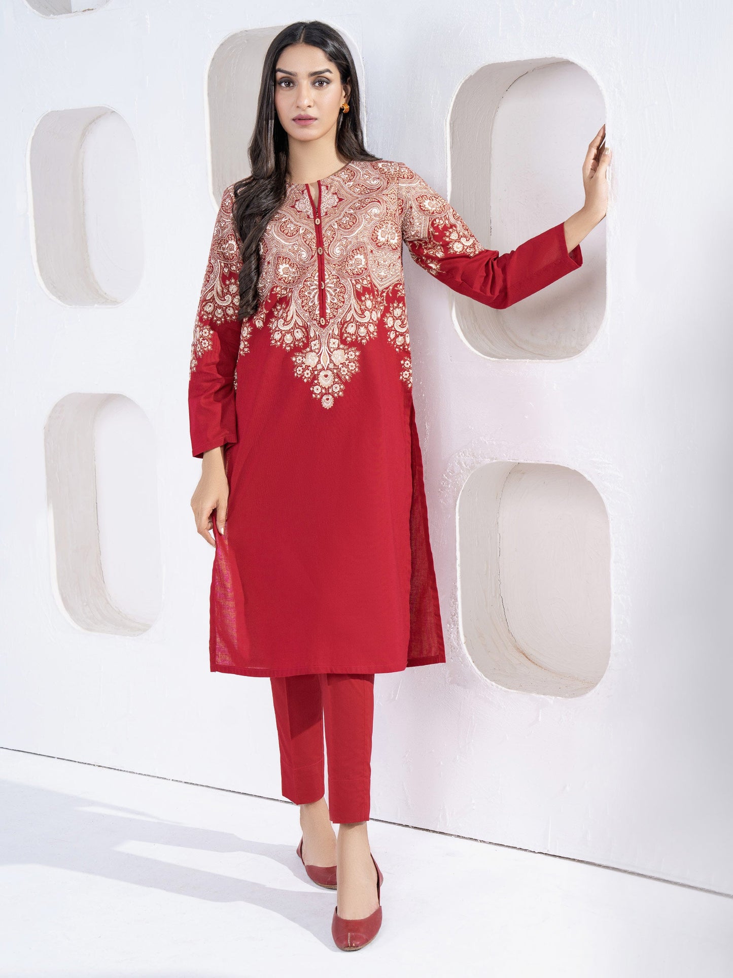 2 Piece Khaddar Suit-Paste Print(Unstitched)