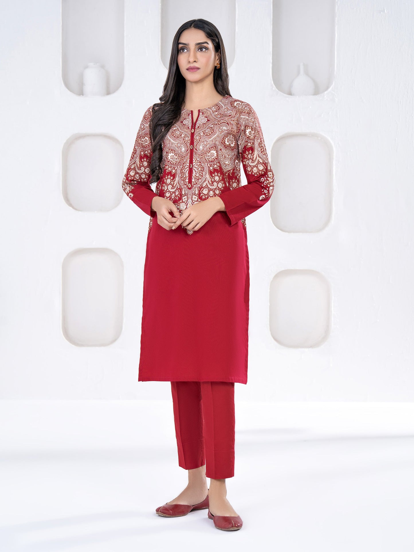 2 Piece Khaddar Suit-Paste Print(Unstitched)