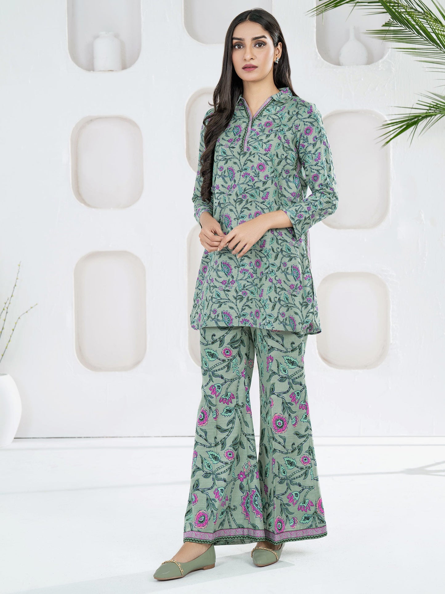 2 Piece khaddar Suit-Printed(Unstitched)