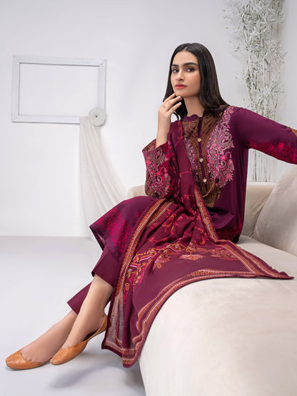 3 Piece Khaddar Suit-Printed (Unstitched)