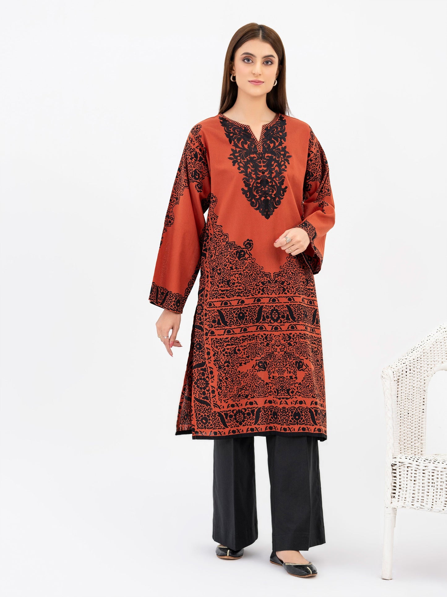 Khaddar Shirt-Embroidered(Pret)