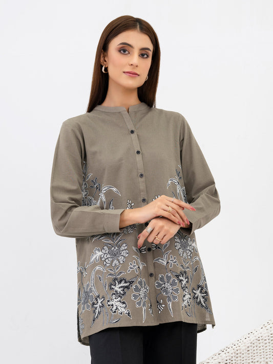 Limelight - Khaddar Kurti-Paste Print (Pret)