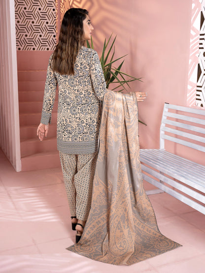 3 Piece Printed Khaddar Suit