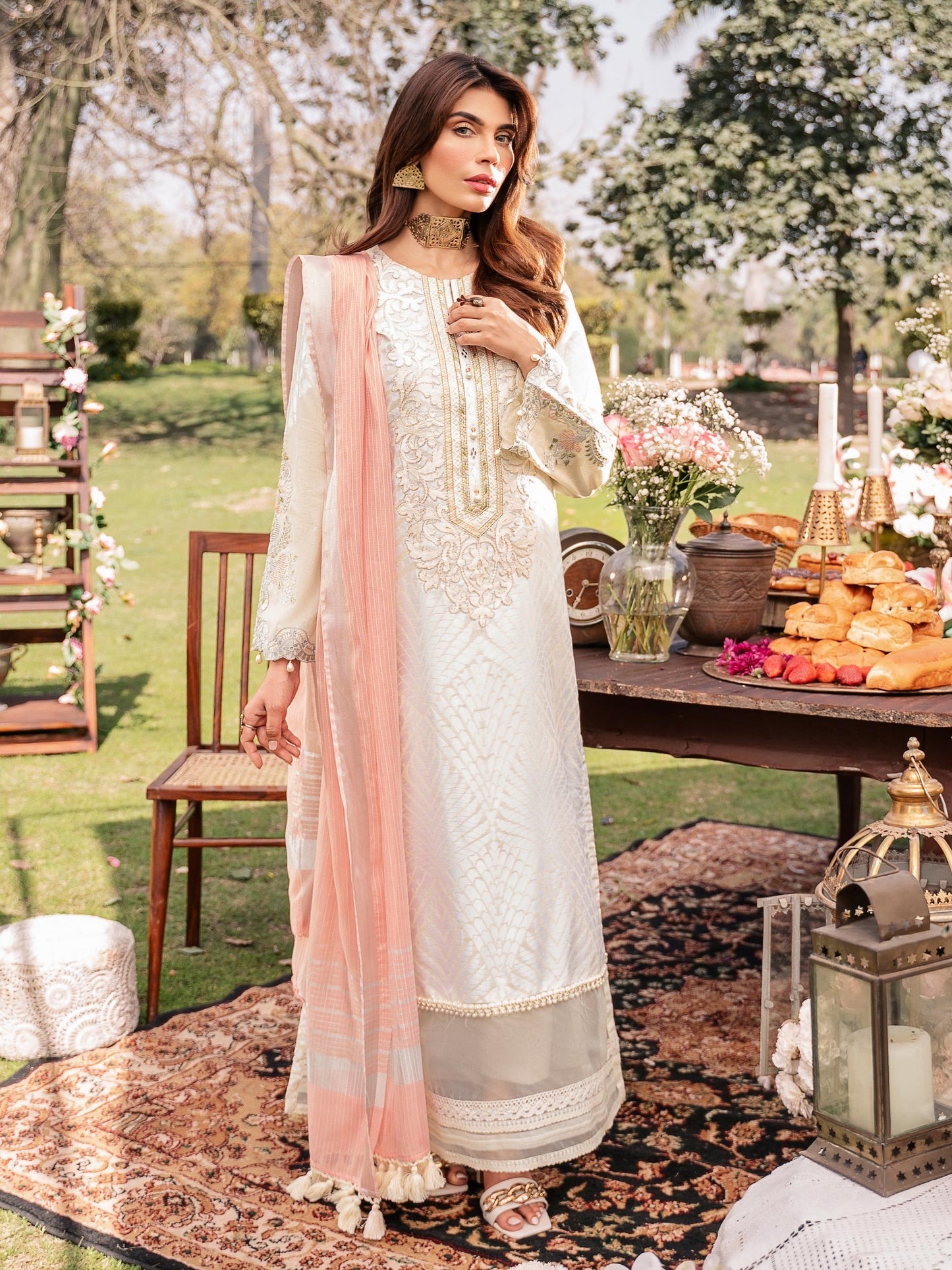 2 Piece Jacquard Suit-Embroidered (Unstitched)