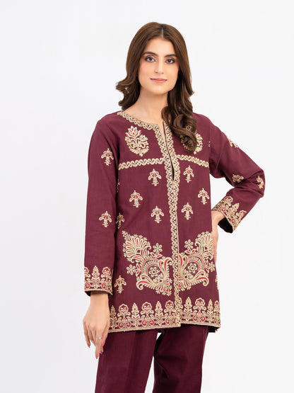 Embroidered Khaddar Jacket (Pret)