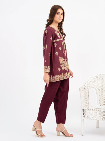 Embroidered Khaddar Jacket (Pret)