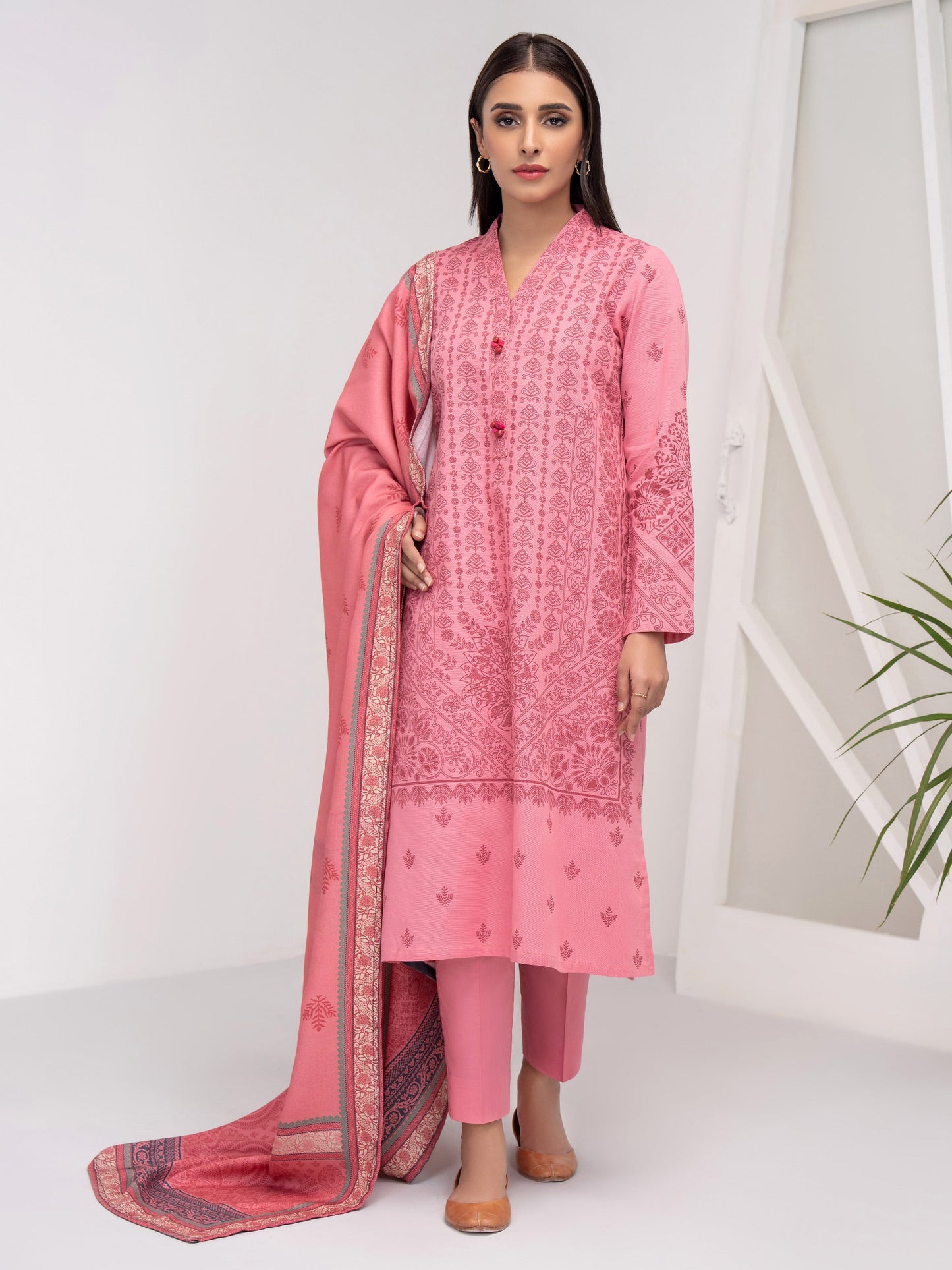 3 Piece Khaddar Suit-Printed (Unstitched)